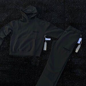 Essentials large black set hoodie and sweatpants